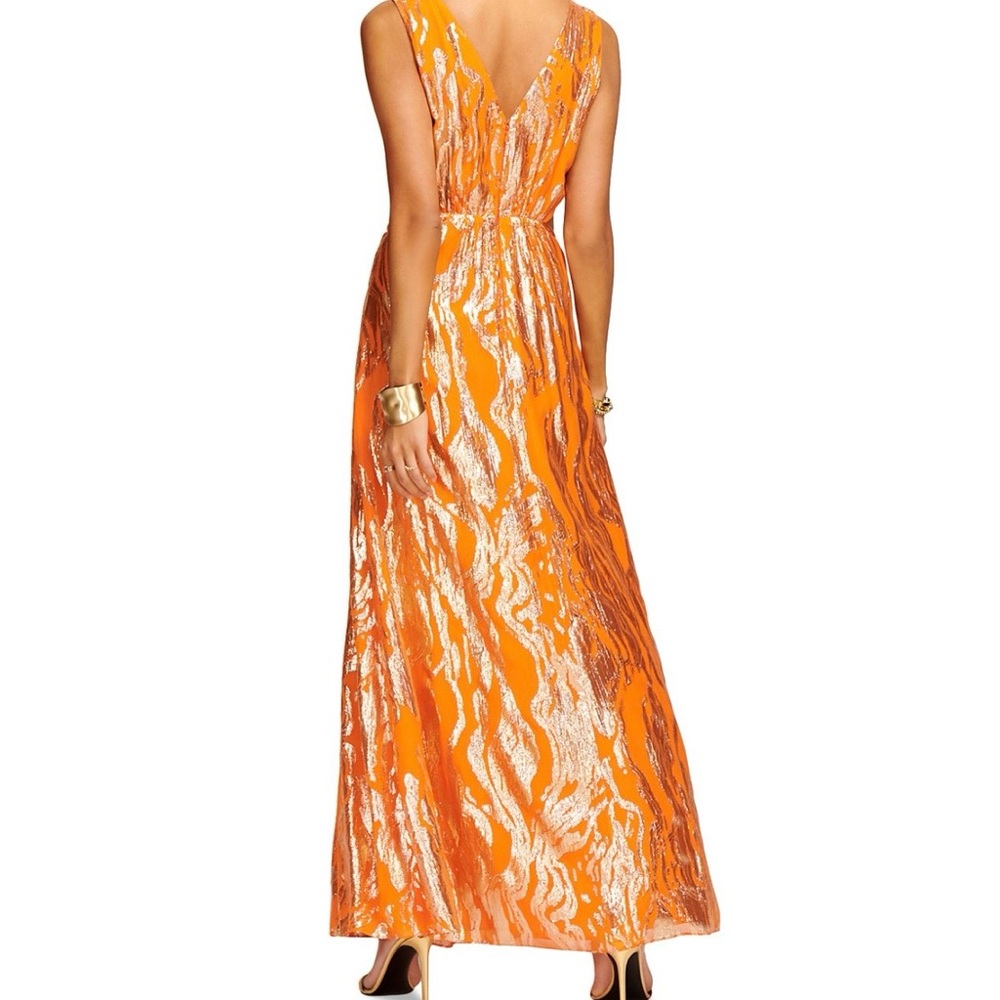 Ramy Brook Orange and Metallic Maxi Dress - Picture 2 of 7
